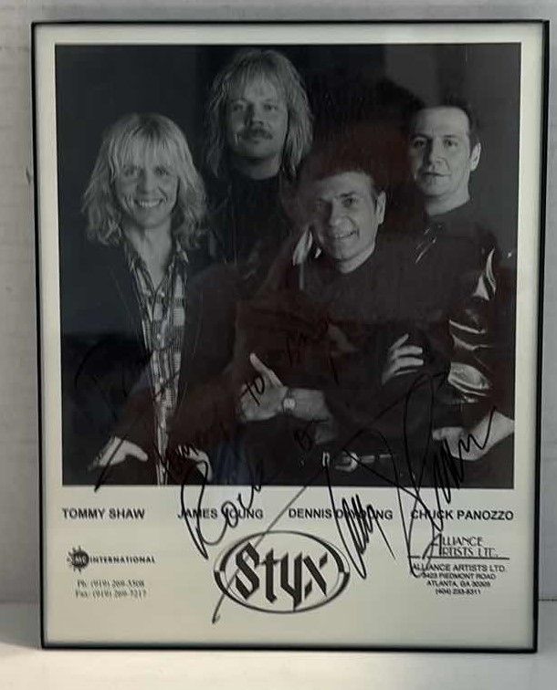 Photo 1 of STYX ROCK BAND SIGNED PHOTO FRAMED 8” X 10”