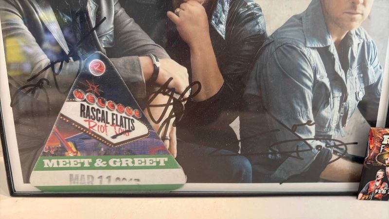 Photo 1 of AUTOGRAPHED RASCAL FLATTS SIGNED PHOTO 8” X 10” AND PIN