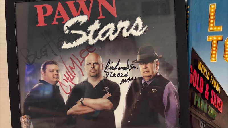 Photo 1 of AUTOGRAPHED PAWN STARS CAST HISTORY CHANNEL FRAMED PRINT 8” X 10” AND RICK HARRISON LICENSE TO PAWN BOOK