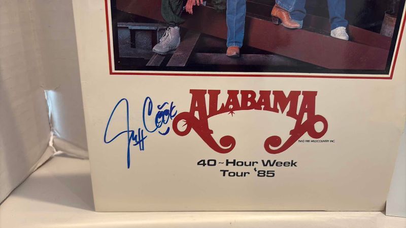 Photo 1 of AUTOGRAPHED ALBAMA COUNTRY BAND PHOTOGRAPH AND FOLDER