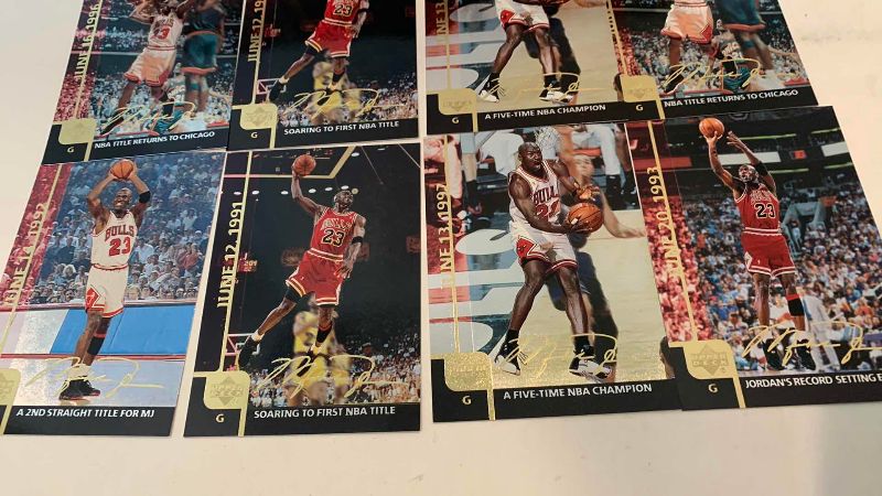 Photo 1 of NBA BASKETBALL 1999/2000 UPPER DECK MICHAEL JORDAN OVERSIZED GATORADE SET OF 12 CARDS