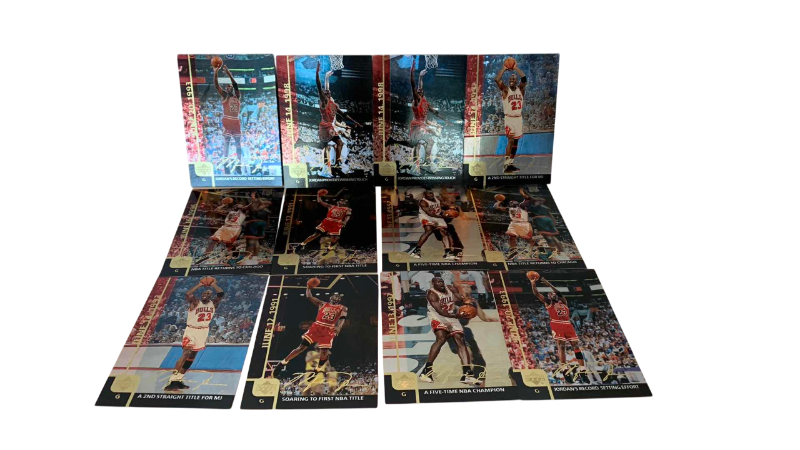 Photo 1 of NBA BASKETBALL 1999/2000 UPPER DECK MICHAEL JORDAN OVERSIZED GATORADE SET OF 12 CARDS