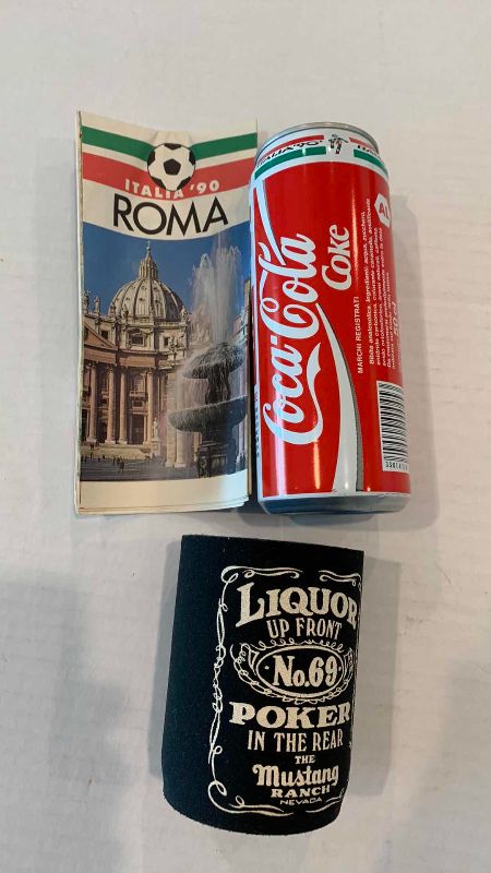 Photo 1 of 2000 SOCCER WORLD CUP COMMEMORATIVE  BALL A STUFFED ONE, AND A 1990 ROMA COCA-COLA CAN