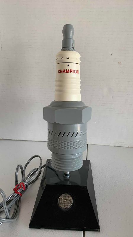 Photo 1 of VINTAGE CHAMPION SPARK PLUG RADIO DISPLAY 15” TALL