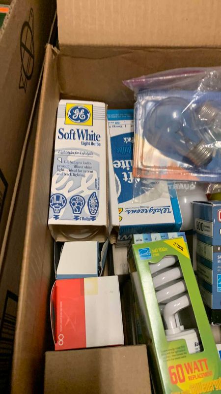 Photo 1 of 2 BOXES OF ASSORTED LIGHT BULBS