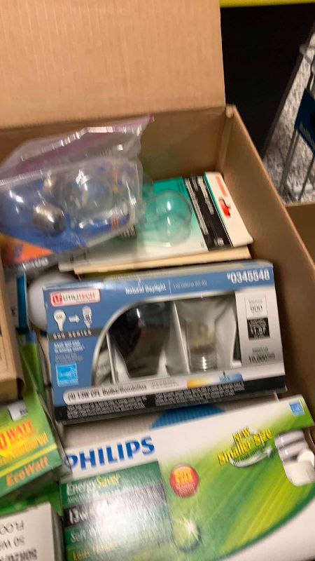 Photo 1 of 2 BOXES OF ASSORTED LIGHT BULBS