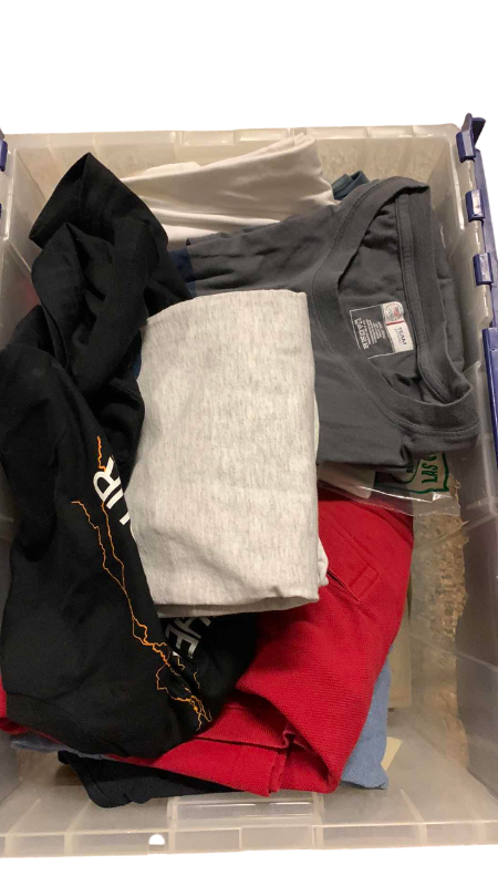 Photo 1 of TUB OF ASSORTED MENS SHIRTS