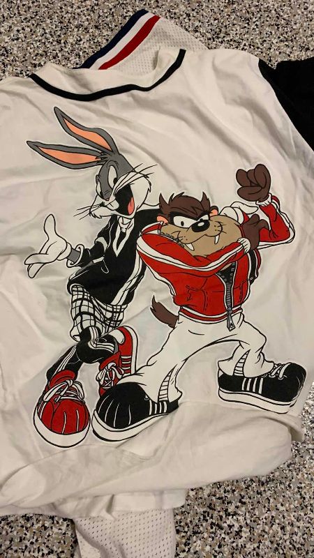 Photo 1 of MUD HENS AND BUGS BUNNY WITH TASMANIAN DEVIL BASEBALL JERSEYS 