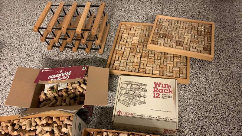 Photo 1 of 2-CORK WINE BOTTLE HOLDERS AND CORKS