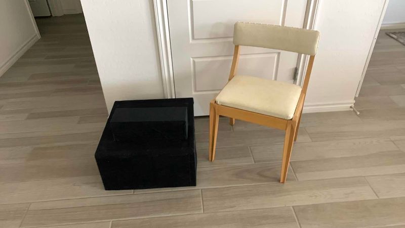 Photo 1 of MODERNIST NAIL HEAD TRIM VINTAGE CHAIR AND 2-RISERS