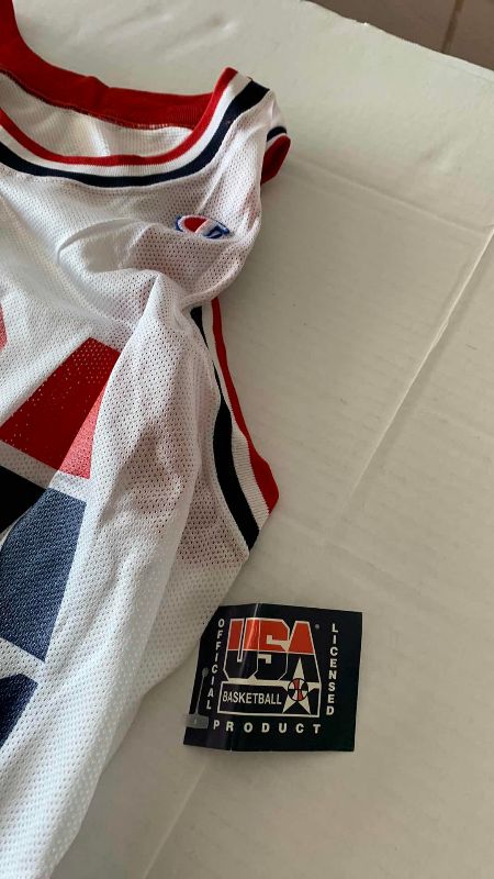 Photo 1 of 1992 USA BASKETBALL MAGIC JOHNSON JERSEY