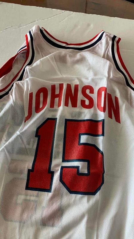 Photo 1 of 1992 USA BASKETBALL MAGIC JOHNSON JERSEY