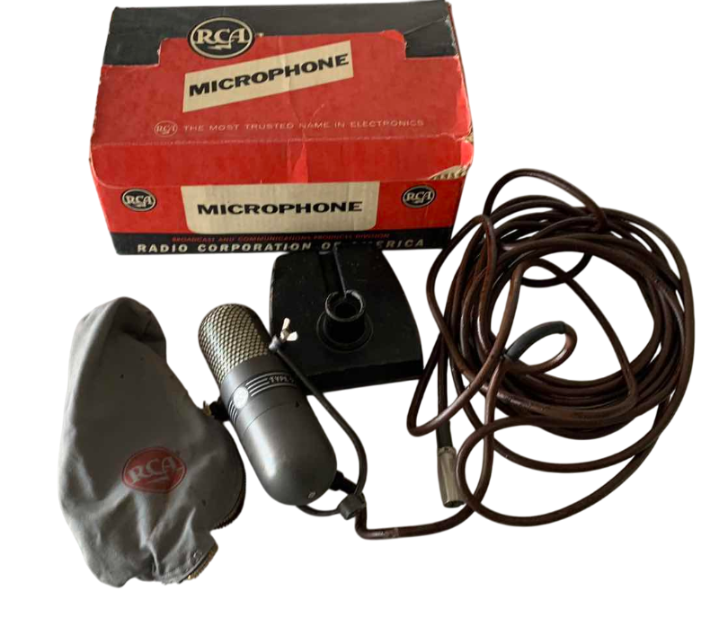 Photo 1 of VINTAGE RCA 77-DX RIBBON MICROPHONE WITH STAND, CABLE AND ORIGINAL BOX
