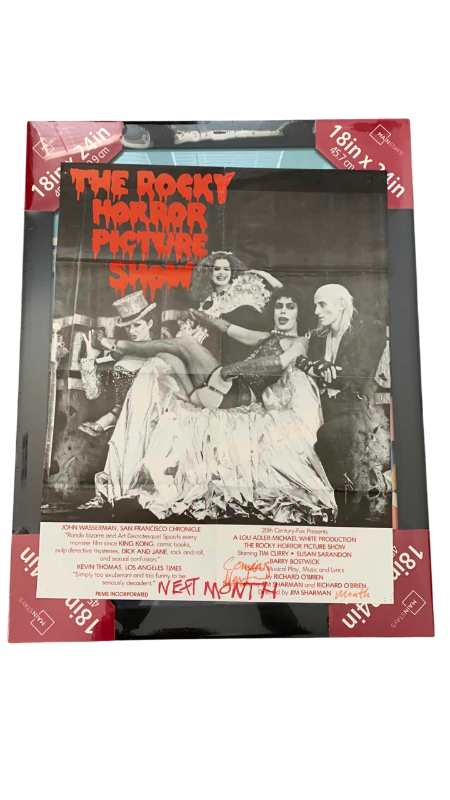 Photo 1 of VINTAGE ROCKY HORROR PICTURE SHOW MOVIE ADVERTISEMENT AND BRAND NEW FRAME