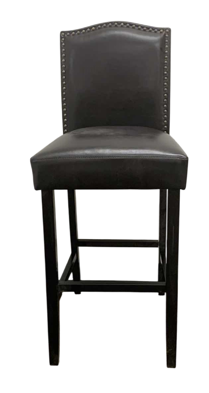 Photo 1 of NAIL HEAD TRIM FAUX LEATHER BAR STOOL 19” X 21” H 45”
