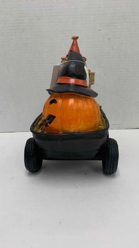 Photo 1 of HALLOWEEN JACK O LANTERN WAGON 9” WIDE