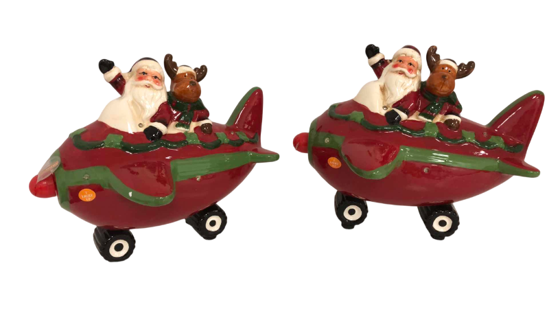 Photo 1 of 2-CHRISTMAS LIGHT UP SANTA PLANES