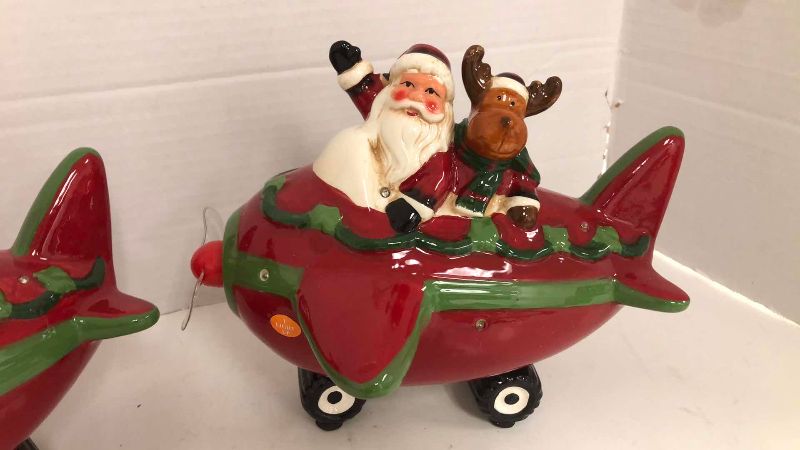 Photo 1 of 2-CHRISTMAS LIGHT UP SANTA PLANES