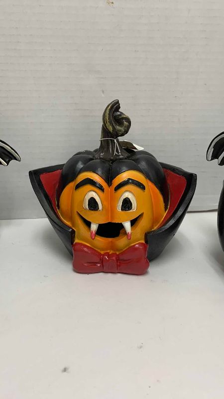 Photo 1 of HALLOWEEN LIGHT UP PUMPKIN / BAT DECOR 7” H 7” W