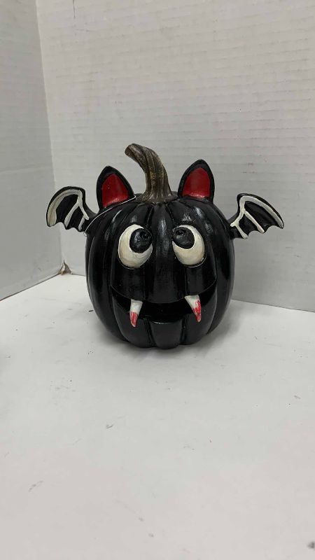 Photo 1 of HALLOWEEN LIGHT UP PUMPKIN / BAT DECOR 7” H 7” W