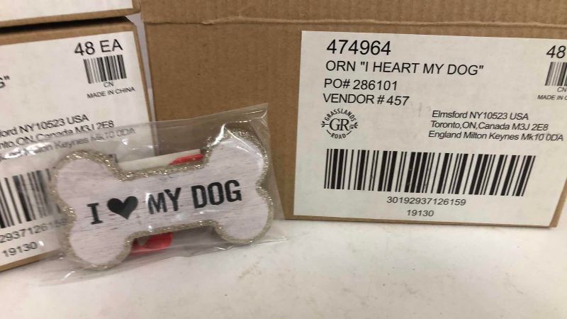 Photo 1 of 146- I HEART MY DOG ORNAMENTS