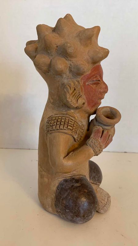Photo 1 of PRE-COLUMBIAN STYLE CLAY FIGURE 9”