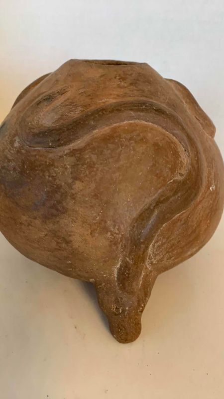 Photo 1 of PRECOLUMBIAN STYLE CLAY SNAKE VESSEL 7”