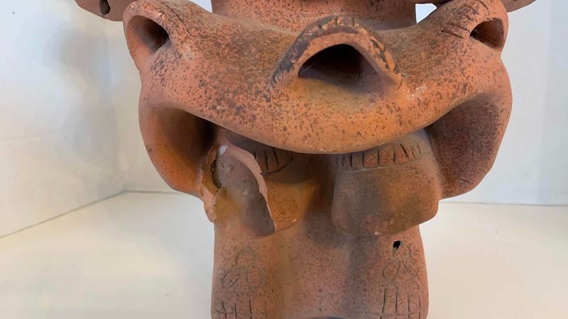 Photo 1 of PRECOLUMBIAN STYLE CLAY AZTEC GOD 18”
