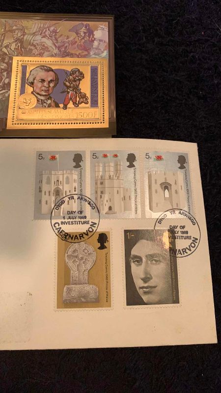 Photo 1 of 1979 YEAR OF THE CHILD CAPTAIN COOK AND 1969 GREAT BRITAIN PRINCE WILLIAM COMMEMORATIVE STAMPS