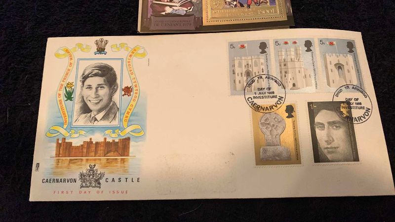 Photo 1 of 1979 YEAR OF THE CHILD CAPTAIN COOK AND 1969 GREAT BRITAIN PRINCE WILLIAM COMMEMORATIVE STAMPS