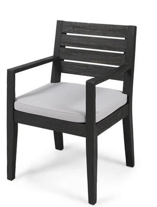 Photo 1 of ERIC OUTDOOR ACACIA WOOD SANDBLAST DARK GREEN WITH LIGHT GREY CUSHIONS CHAIRS SET OF 2