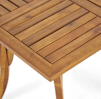 Photo 1 of BAIA OUTDOOR ACACIA WOOD SQUARE DINING TEAK FINISH TABLE