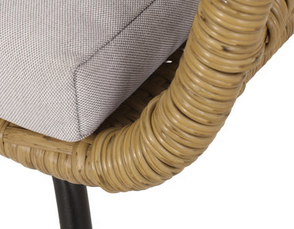 Photo 1 of LIGHT BROWN AND BEIGE CHAIRS WITH CUSHIONS SET OF 2