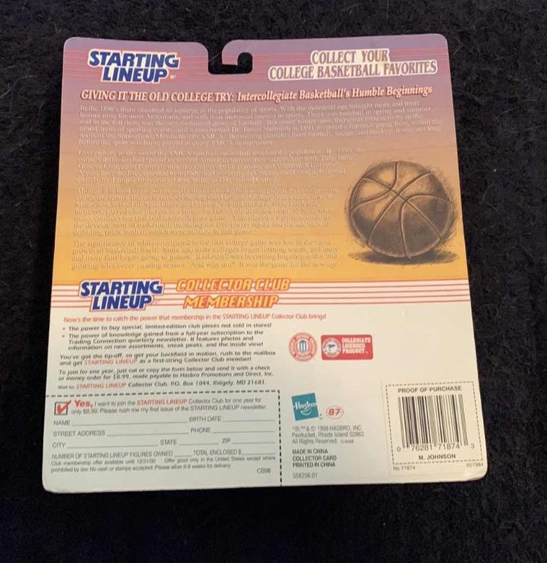 Photo 1 of 1998 NBA BASKETBALL STARTING LINEUP MAGIC JOHNSON MICHIGAN STATE UNIFORM