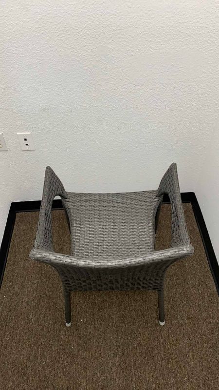 Photo 1 of GREY WICKER CHAIR