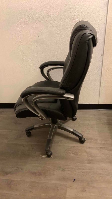 Photo 1 of OFFICE CHAIR BLACK LEATHER ADJUSTABLE