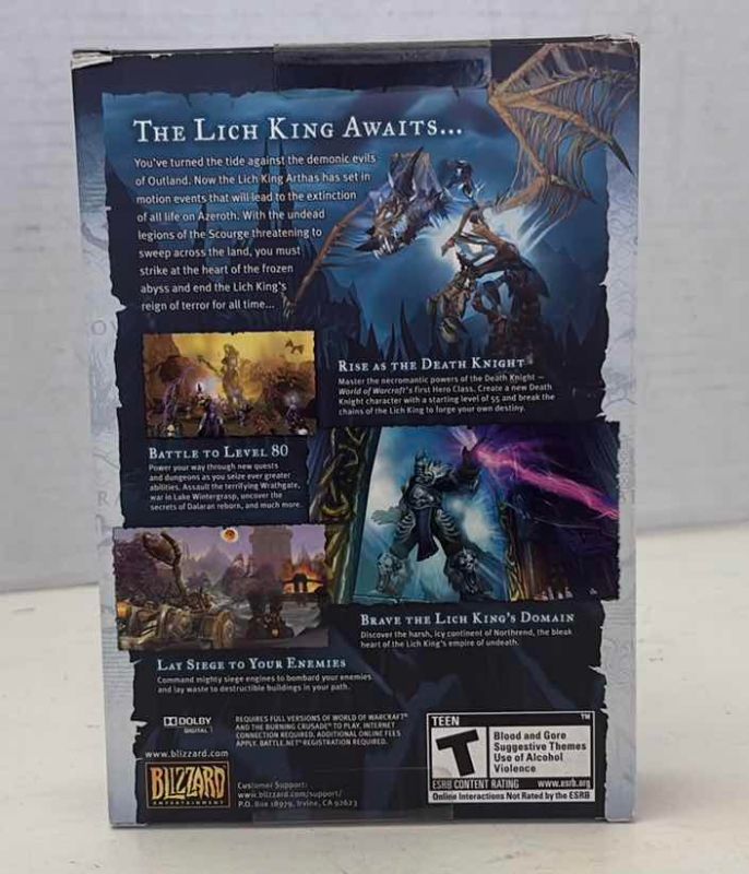Photo 1 of WORLD OF WARCRAFT WRATH OF THE LICH KING EXPANSION SET PC, 2008 FACTORY SEALED