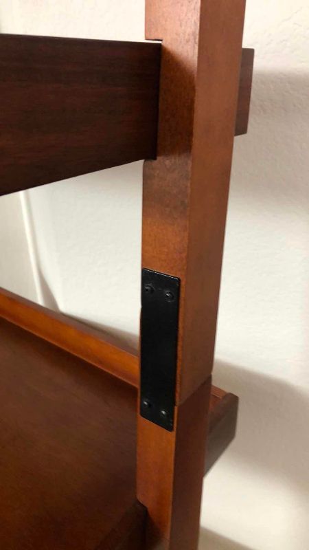 Photo 1 of WOODEN 5-SHELF LEANING BOOK RACK 24” X 18” H 75”