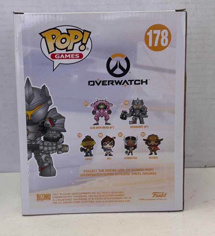Photo 1 of 2017 FUNKO POP GAMES OVERWATCH REINHARDT 178 VINYL FIGURE