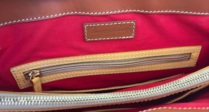 Photo 1 of DOONEY AND BURKE SAFFIANO LEATHER SHOULDER BAG ASHBY WITH WRISTLET, KEY CHAIN, AND DUSTCOVER