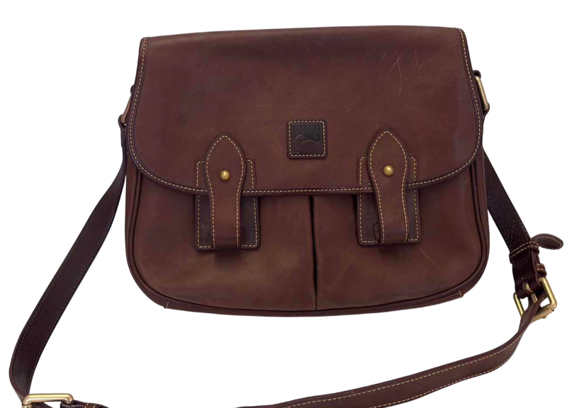 Photo 1 of DOONEY AND BOURKE LEATHER FLORENTINE SADDLE BAG WITH DUSTCOVER