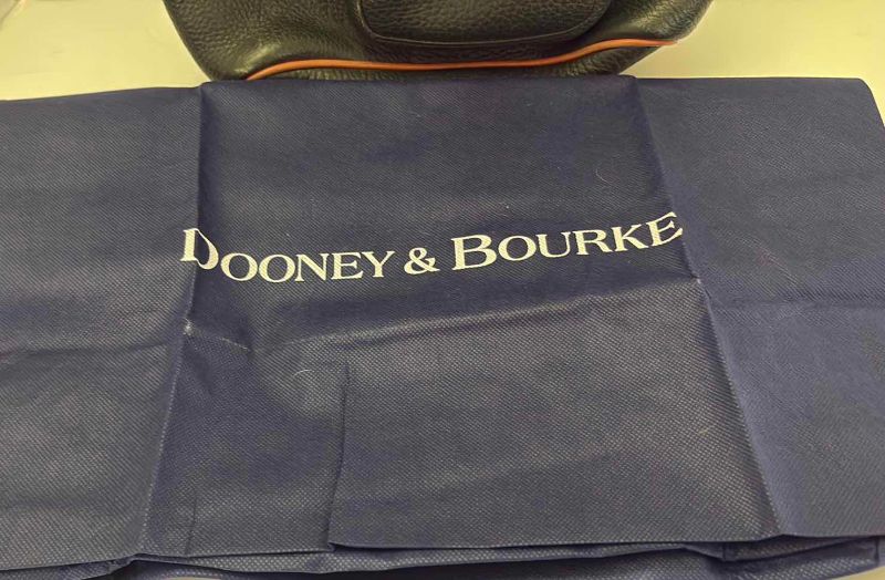 Photo 1 of VINTAGE DOONEY AND BOURKE IVY GREEN DRAWSTRING BAG WITH DUSTCOVER
