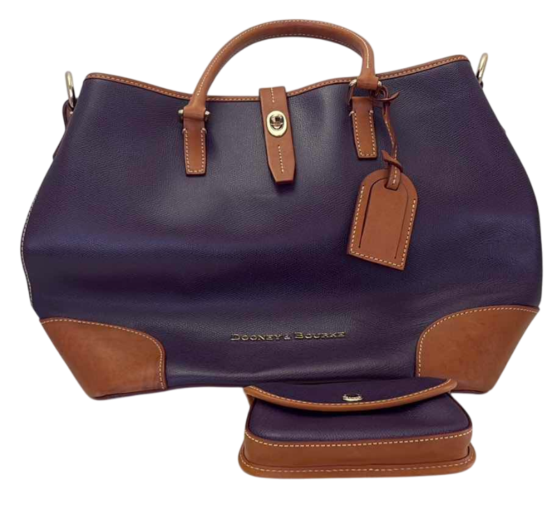Photo 1 of DOONEY AND BOURKE LARGE PLUM SHOULDER BAG WITH SMALL COIN PURSE AND DUST COVER