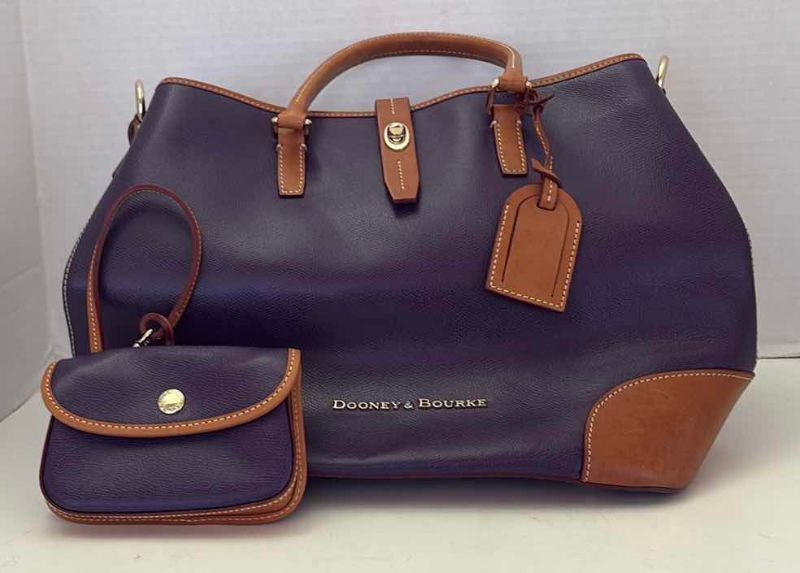 Photo 1 of DOONEY AND BOURKE LARGE PLUM SHOULDER BAG WITH SMALL COIN PURSE AND DUST COVER