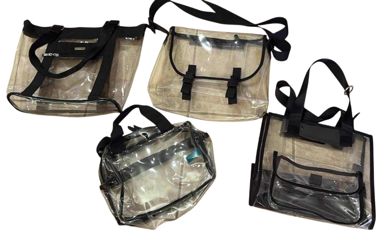 Photo 1 of 4-DIFFERENT STYLES SPORT/CONCERT CLEAR BAGS