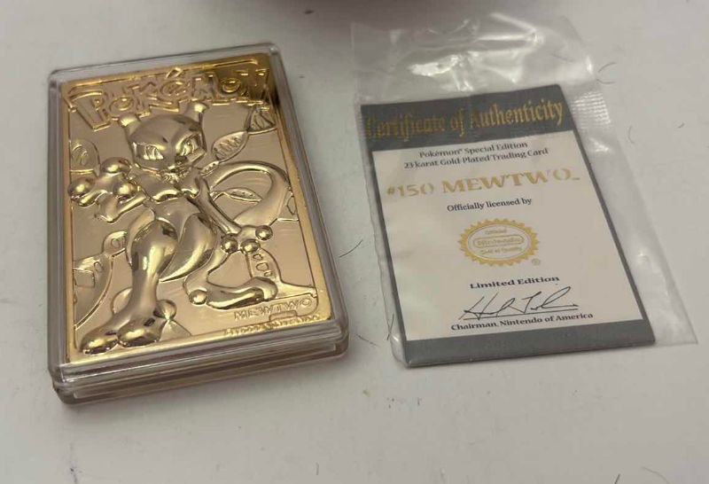 Photo 1 of LIMITED EDITION 23K GOLD-PLATED TRADING CARD MEWTWO