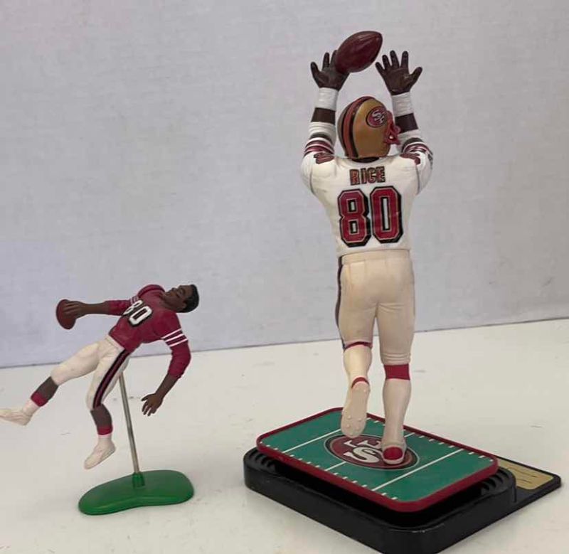 Photo 1 of JERRY RICE 49ERS NFL FOOTBALL FIGURINES PLUS PLUSH