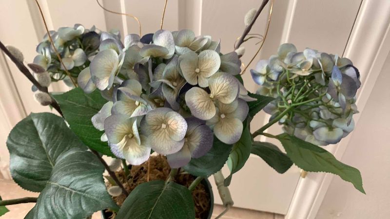 Photo 1 of HYDRANGEA AND PUSSY WILLOW FLORAL ARRANGEMENT 36” TALL