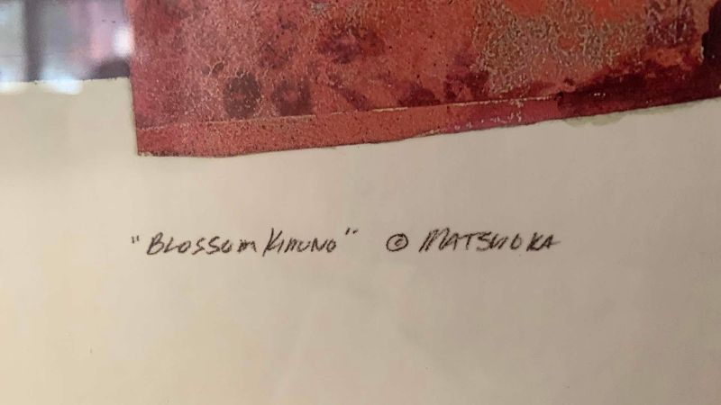 Photo 1 of MATSUOKA KIMONO ARTWORK PRINT 22” X 21”
