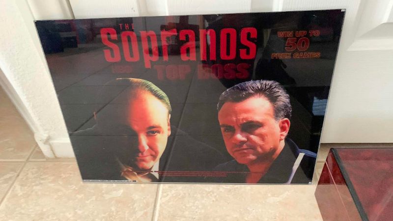 Photo 1 of THE SOPRANOS SHOW GLASS ARTWORK 18” X 13” AND CIGAR STORAGE BOX